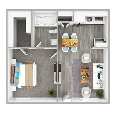 a floor plan of a 1 bedroom apartment